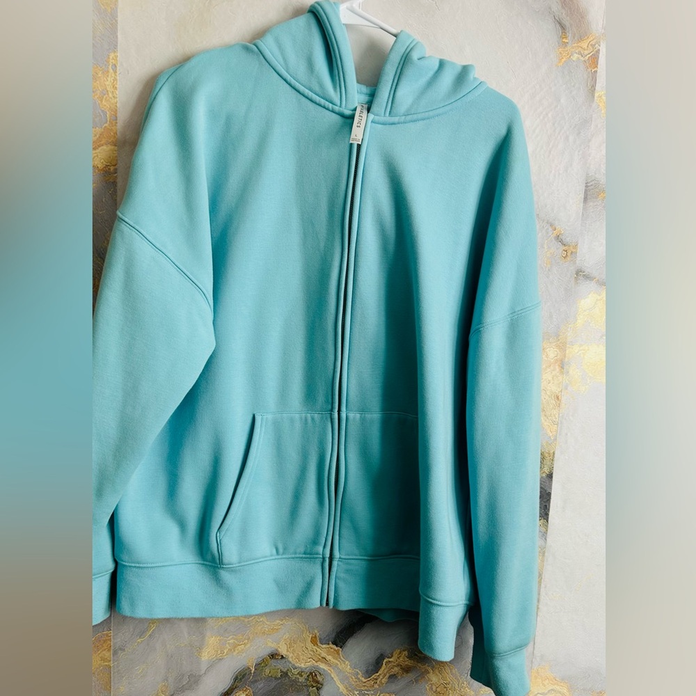 Fabletics Light Blue Full Zip Hoodie size L